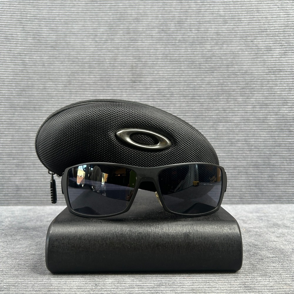 Vintage Oakley Spike Sunglasses Y2k Matte Black Metal Frame Dark Grey Lenses